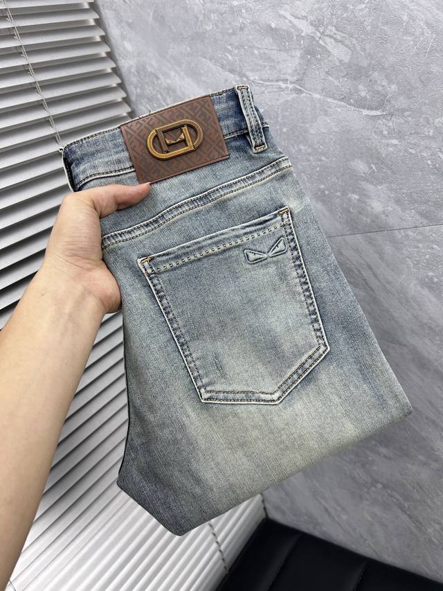 Fendi's high-end custom-made 2025 latest denim jeans are now available in stores