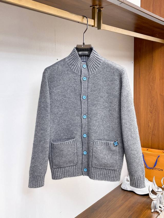 Lv Louis 2025 Autumn/Winter Men's Cardigan Jacket, custom-dyed and dyed with woo