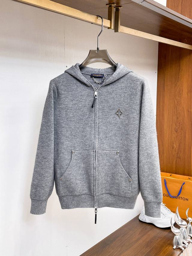 Lv Louis 2025 Autumn/Winter Men's Cardigan Jacket, custom-dyed and dyed with woo