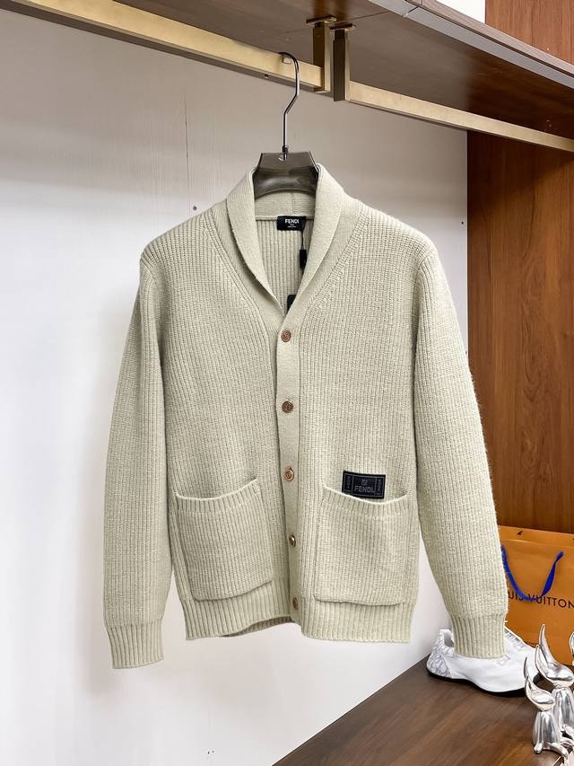 Fend''2025 Autumn/Winter Men's Cardigan Jacket, custom-dyed and dyed with wool a