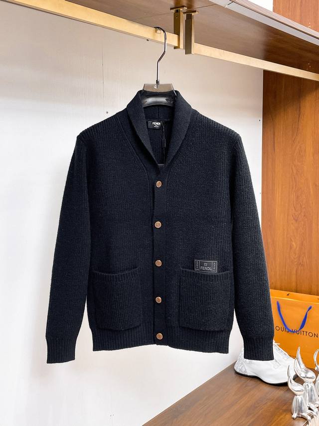 Fend*2025 Autumn/Winter Men's Cardigan Jacket, custom-dyed and dyed with wool an