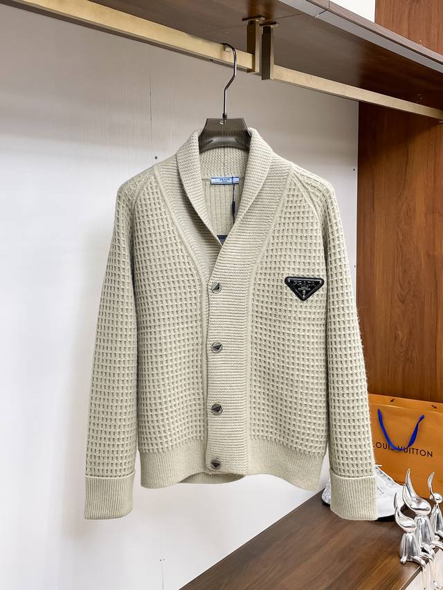 prad''2025 Autumn/Winter Men's Cardigan Jacket, custom-dyed and dyed with wool a