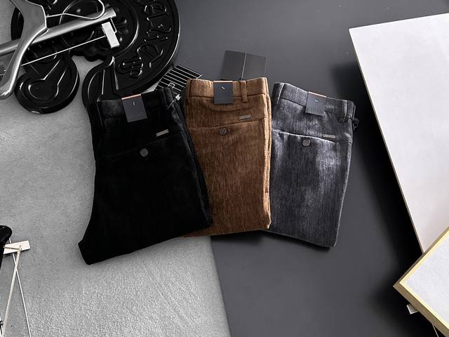 Zegn''New Casual Pants & Dress Pants, Autumn/Winter Thick Style, High-End Custom