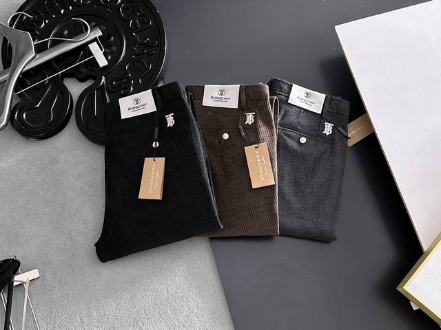 Burberr'' New Casual Pants/Dress Pants, Autumn/Winter Thick Style, High-End Cust