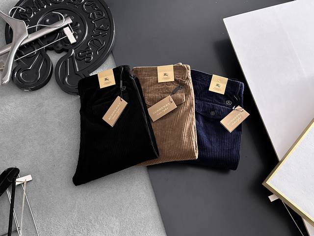 Burber's Casual Pants, New Autumn/Winter Thick Style, High-End Custom-Made, Made