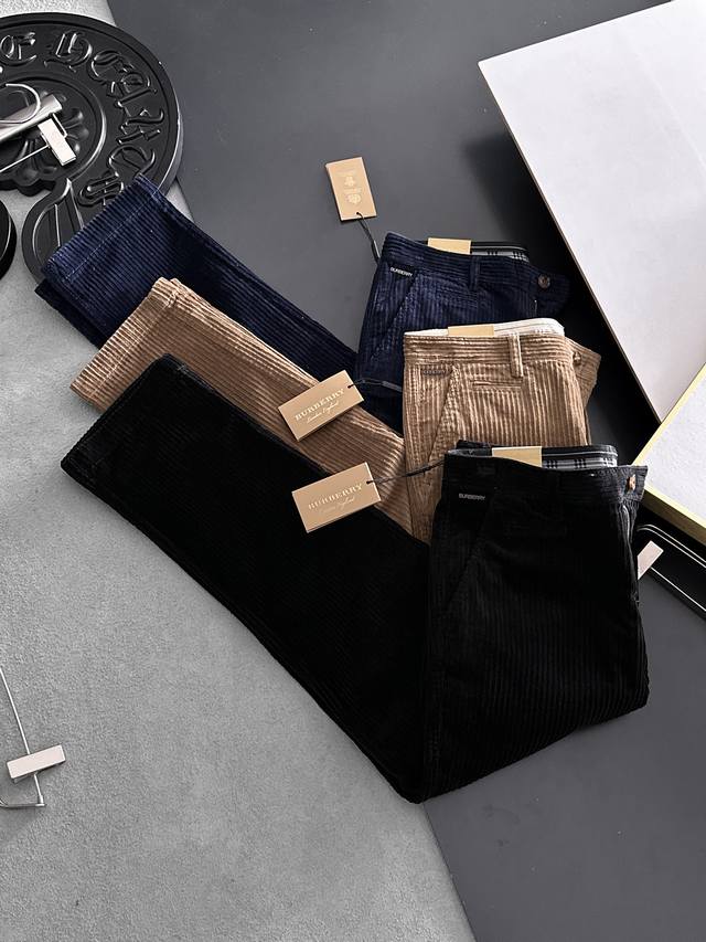 Burberr'' Casual Pants, New Autumn/Winter Thick Style, High-End Custom-Made, Aut