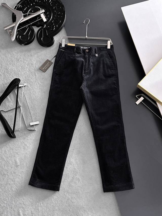 Burberr'' Casual Pants, New Autumn/Winter Thick Style, High-End Custom-Made, Aut