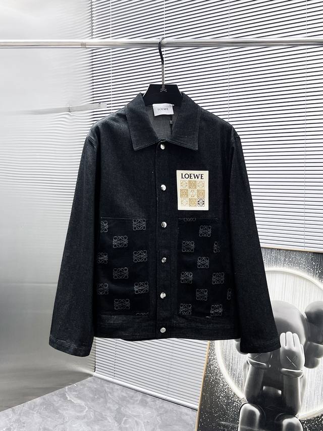 Loewe 2025 New Lapel Denim Jacket, High-End Version! Custom-made fabric for supe