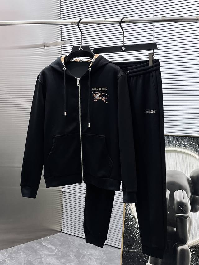 Burberry 2025Ss New Logo Sporty Casual Zip-Up Jacket and Sweatpants Set, custom