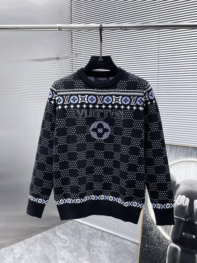 Louis Vuitton LV 2025Ss New Wool Blend Long-Sleeve Crew Neck Sweater, High-End