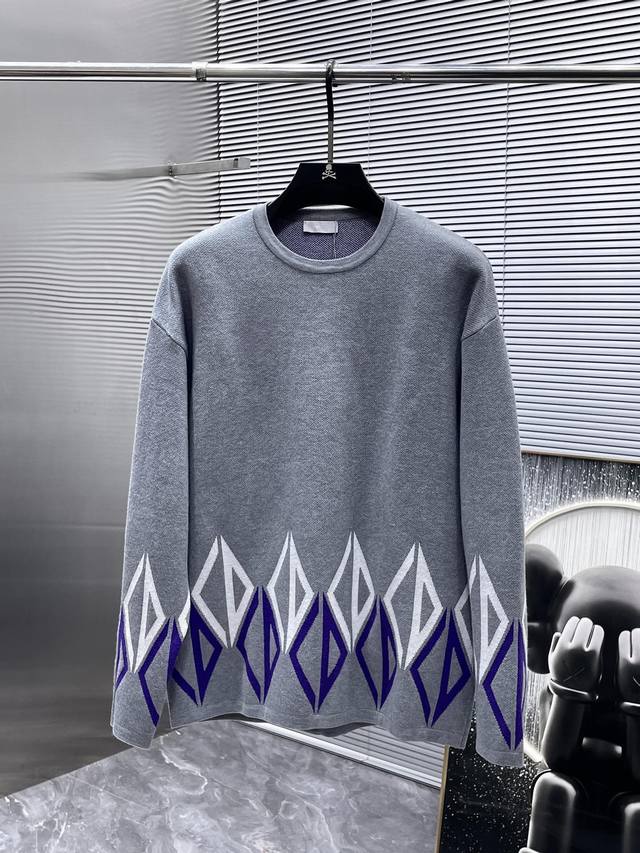 Dior 2025 Spring/Summer New Wool Blend Long-Sleeve Crew Neck Sweater, High-End