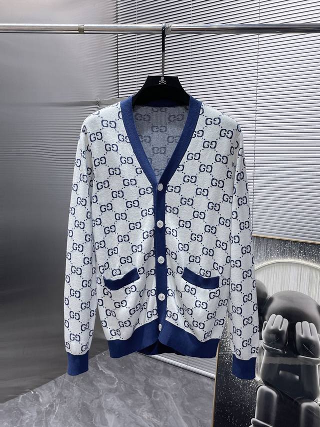 Gucci Fall/Winter New Wool Blend Cardigan Long-Sleeve Sweater, High-End Version