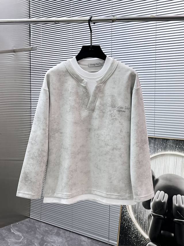 Dior 2025 Spring/Summer New Long-Sleeve Crew Neck Sweatshirt, High-End Version!