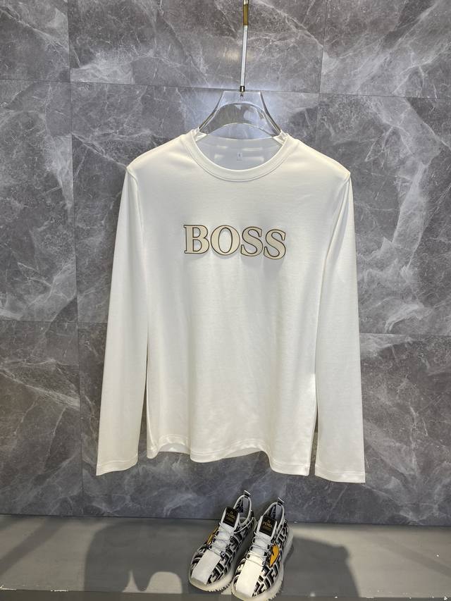 Boss 2025 Autumn Men's Long-Sleeve T-Shirt Latest Collection, featuring a simple