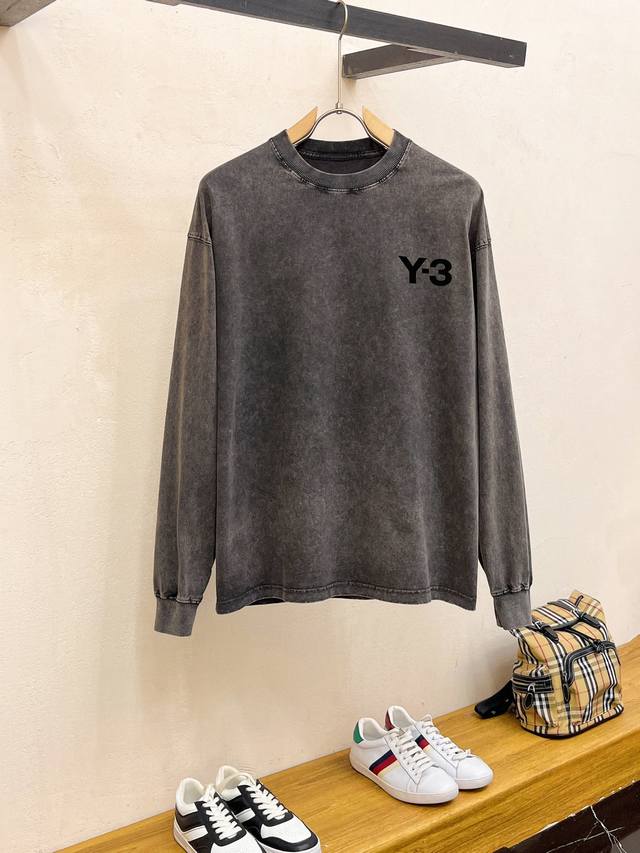 Y-3 2025 Autumn New Long-Sleeve Shirt, made of 270g washed pure cotton, soft and