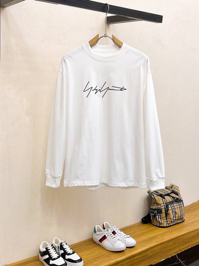 Y-3 2025 Early Autumn Aw New Arrival, Fashionable Casual Crew Neck Long-Sleeve T