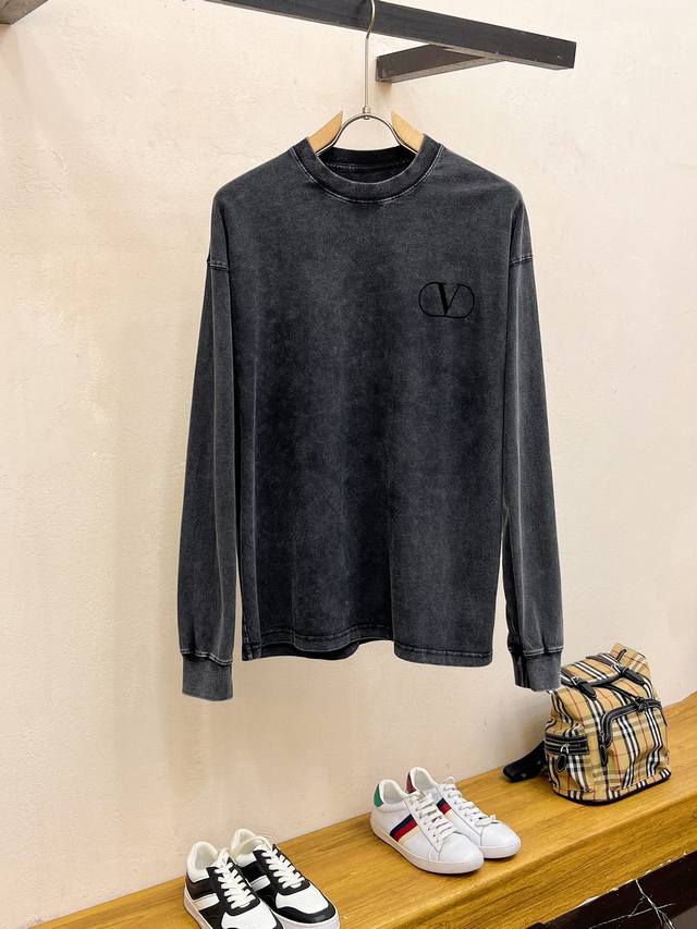 Valentino 2025 Autumn New Long-Sleeved Shirt, made of 270g washed pure cotton,