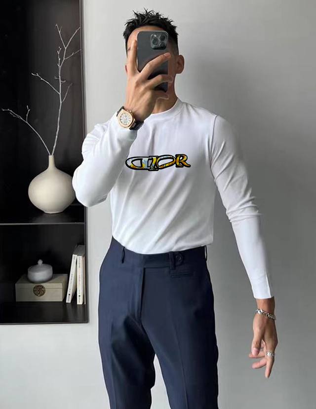 Dior 25S New Modal Long-Sleeve T-Shirt, made of 300g heavyweight modal fabric. S