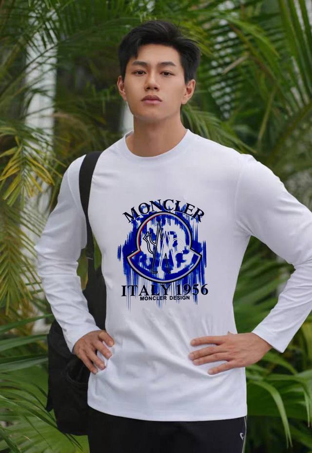 Moncler 25S New Modal Long-Sleeve T-Shirt. This new Moncler graffiti print T-shi