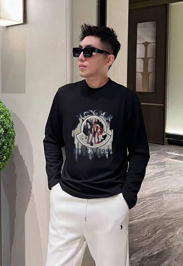 Moncler 25S New Modal Long-Sleeve T-Shirt. This new Moncler graffiti print T-shi