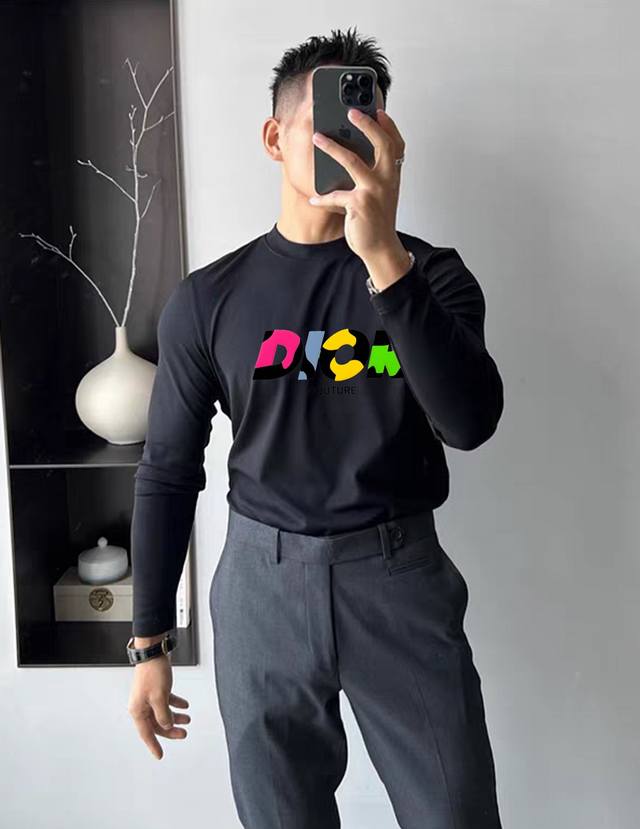 Top-tier style! Dior 25S new modal long-sleeved T-shirt. The season's must-have