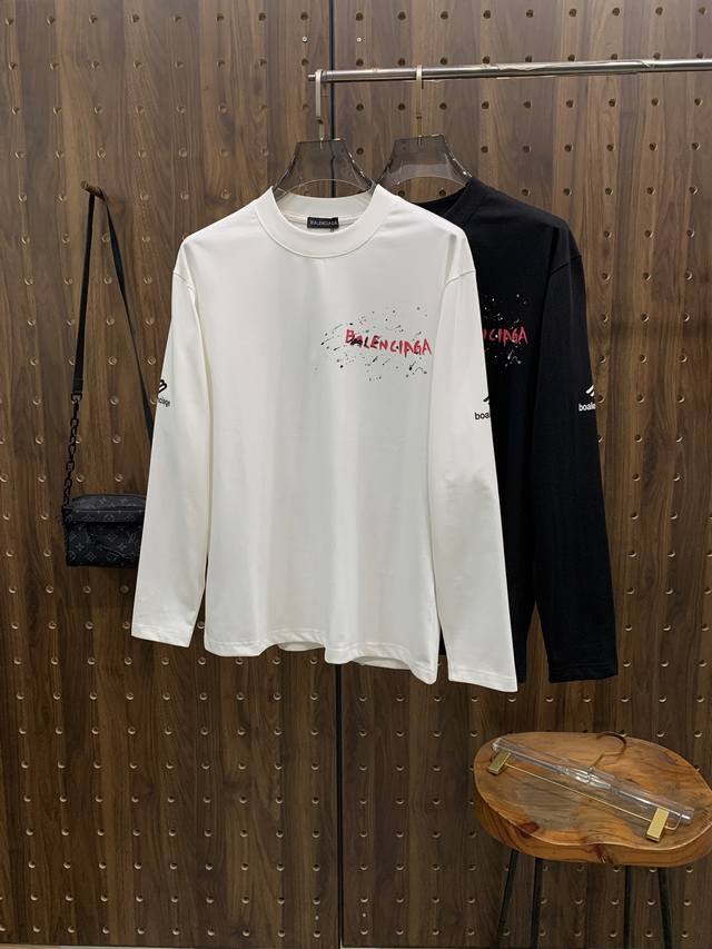 Balenciaga 25Ss Autumn New Arrival, Trade Order, Crew Neck Long Sleeve Base Shi