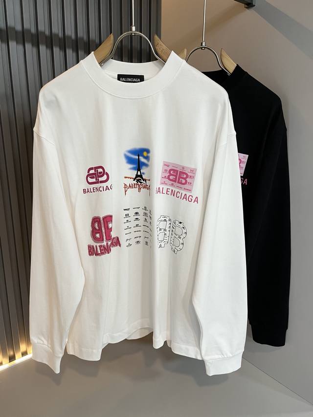 Balenci*Ga Paris* 2025 Autumn/Winter New Unisex Long-Sleeved Base Layer Shirt! F