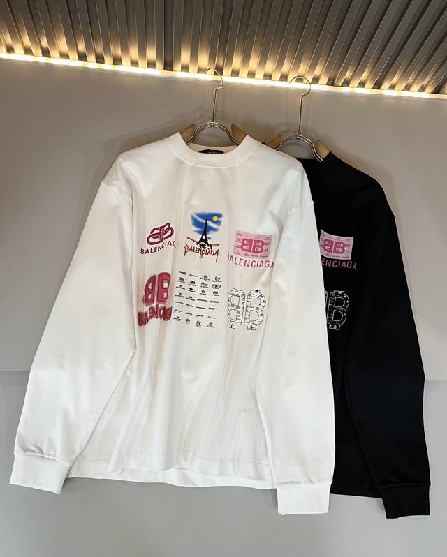 Balenci*Ga Paris* 2025 Autumn/Winter New Unisex Long-Sleeved Base Layer Shirt! F