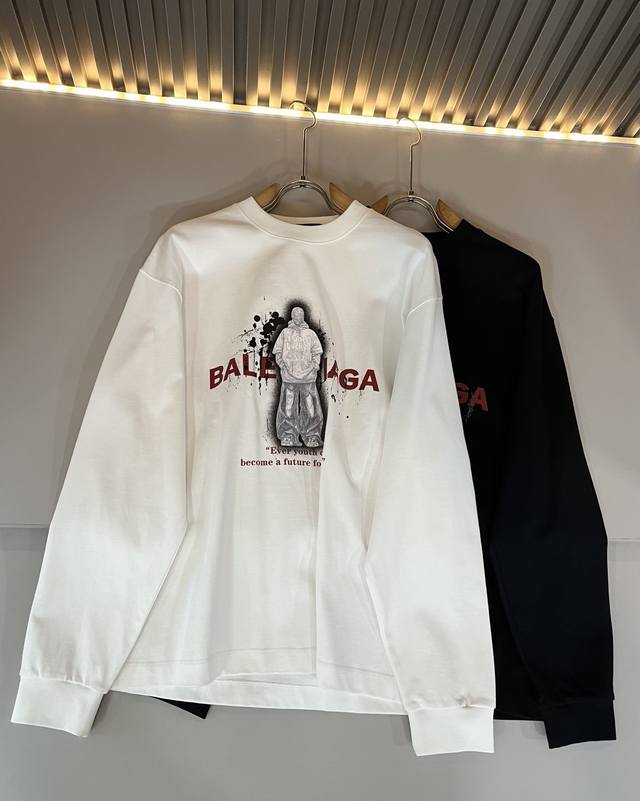 Balenci*Ga Paris* 2025 Autumn/Winter New Unisex Long-Sleeved Base Layer Shirt! F