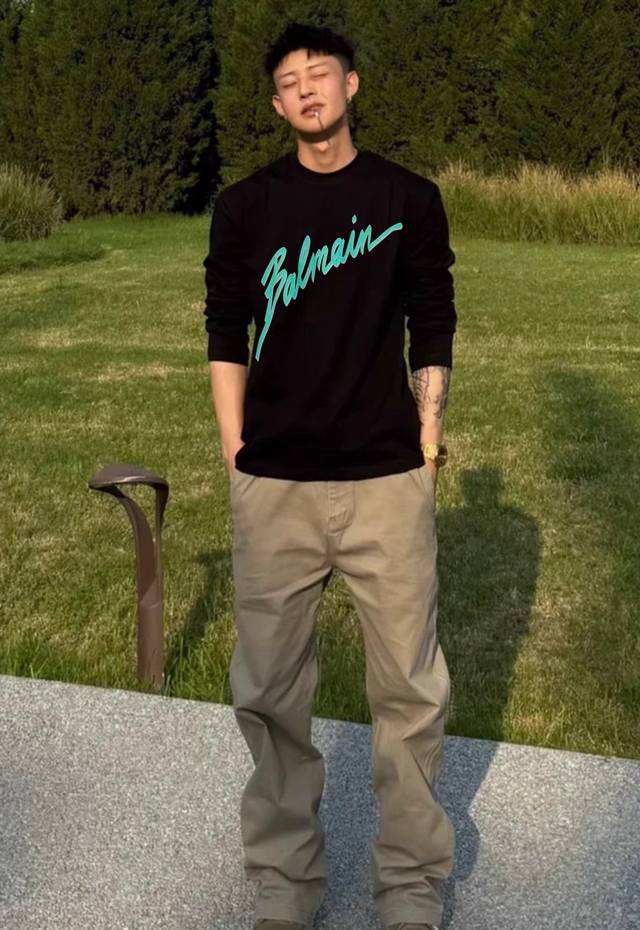 Balmain* 25S New Modal Long-Sleeve T-Shirt - A leading basic style. Features a c