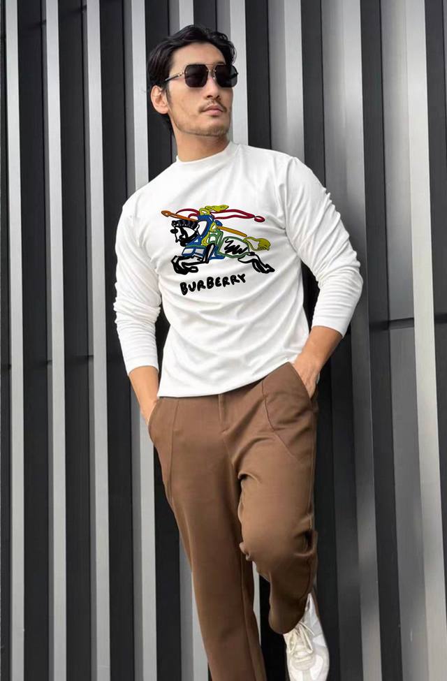 Bbr* Burberry 25S New Modal Long-Sleeve T-Shirt, Heavily Embroidered - Recommend