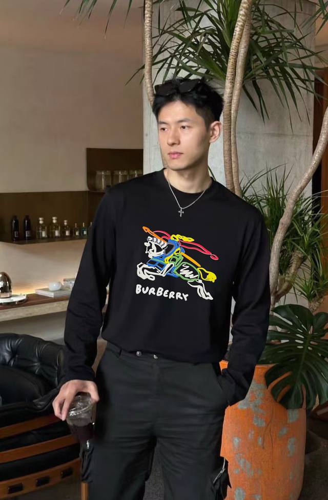Bbr* Burberry 25S New Modal Long-Sleeve T-Shirt, Heavily Embroidered - Recommend