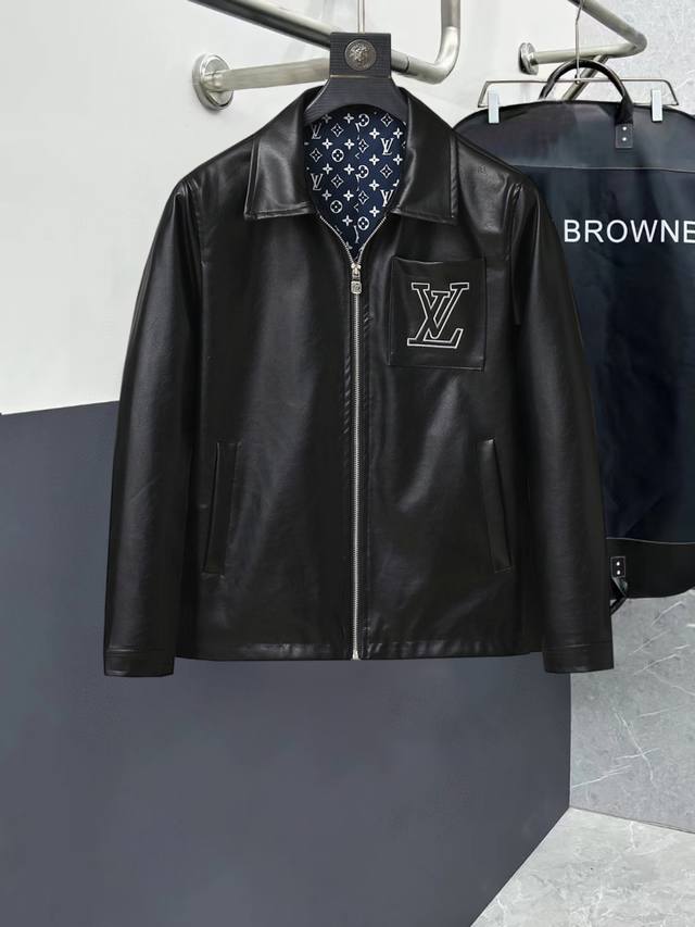 Louis Vuitton LV High-quality 2025 Spring New Leather Jacket, runway new arriva