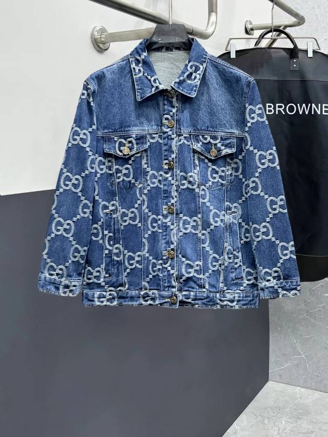 Gucci High-Quality 2025 Spring New Arrival Denim Jacket. A runway new arrival i