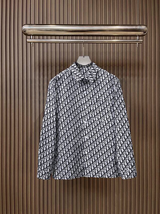 Dior 2025Ss New Men's Long-Sleeve Shirt, Digital Print, High-End Version! Custo
