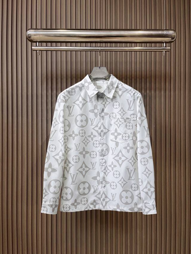 Louis Vuitton LV 2025Ss New Men's Long-Sleeve Shirt, Digital Print, High-End Ve