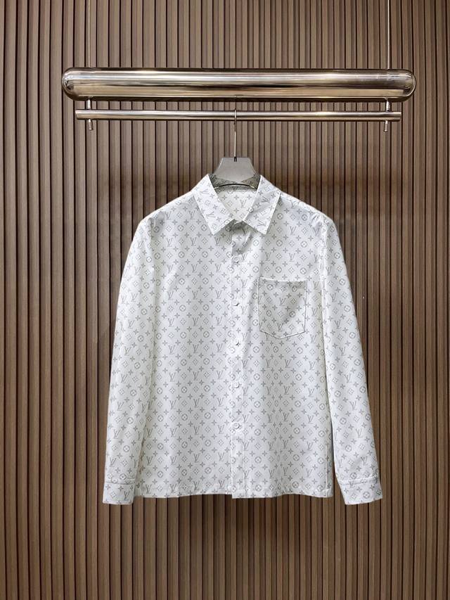 Louis Vuitton LV 2025Ss New Men's Long-Sleeve Shirt, Digital Print, High-End Ve