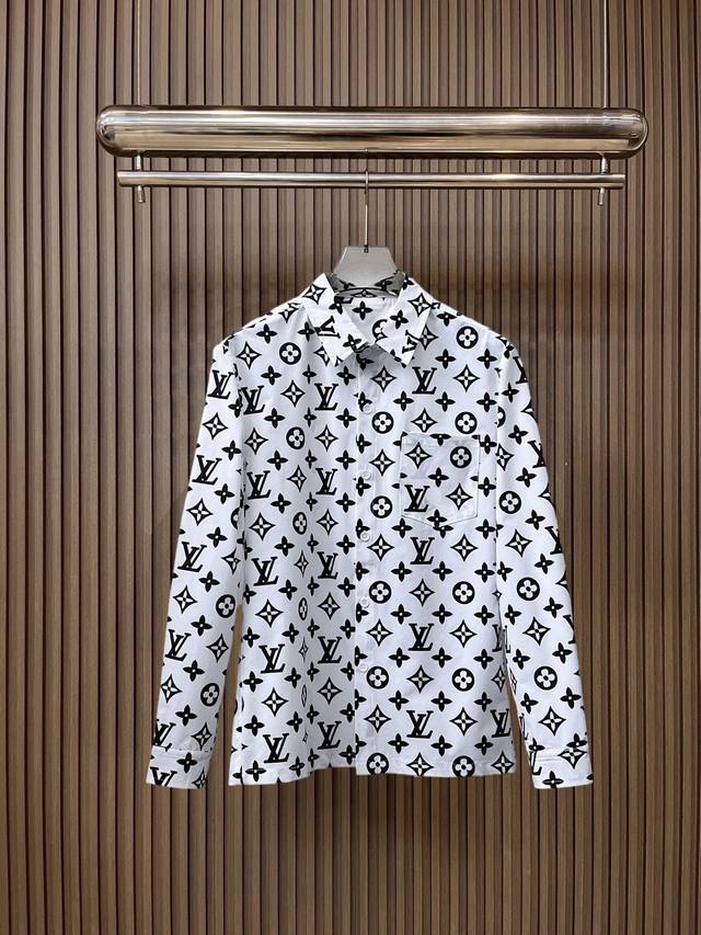 Louis Vuitton LV 2025Ss New Men's Long-Sleeve Shirt, Digital Print, High-End Ve