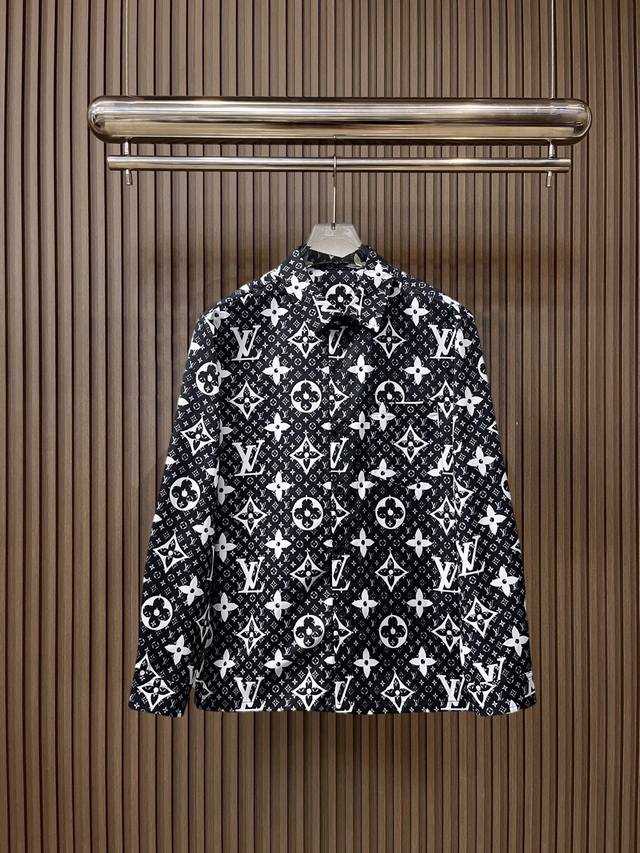 Louis Vuitton LV 2025Ss New Men's Long-Sleeve Shirt, Digital Print, High-End Ve