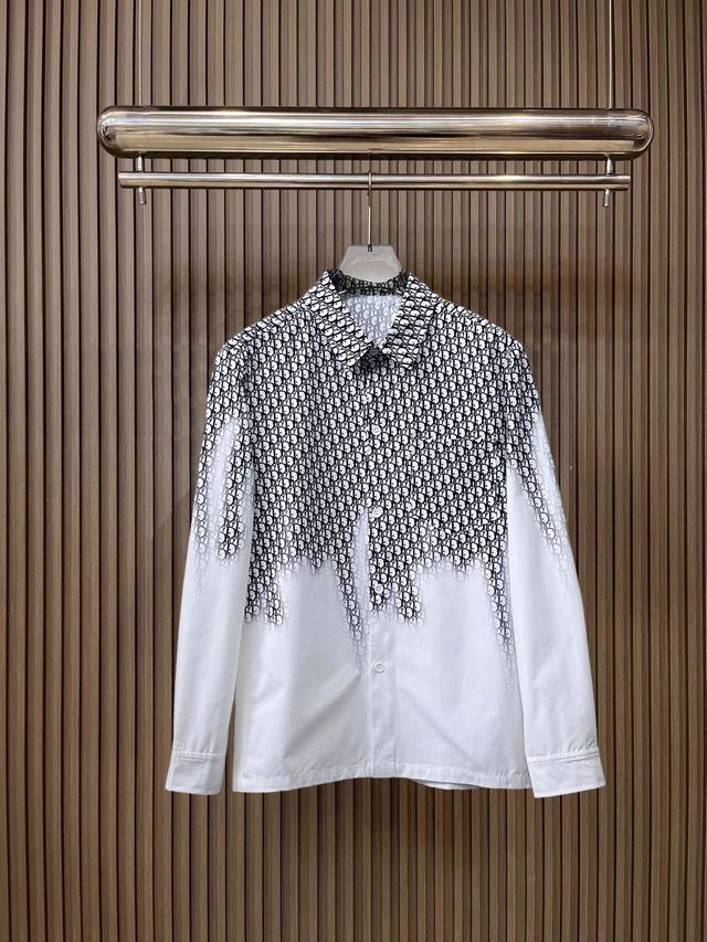 Dior 2025Ss New Men's Long-Sleeve Shirt, Digital Print, High-End Version! Custo