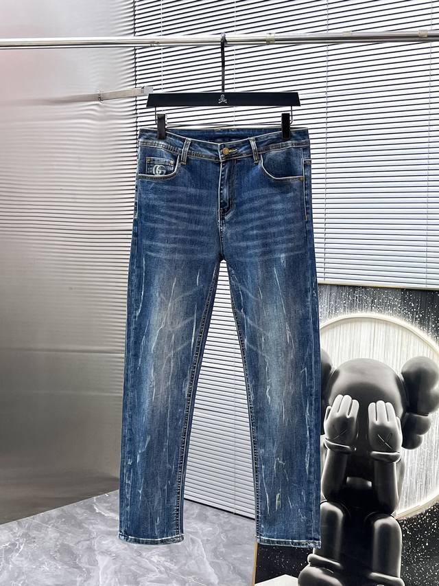 Gucci 2025Ss New Arrival Jeans, High-End Version! Custom-made fabric for superi