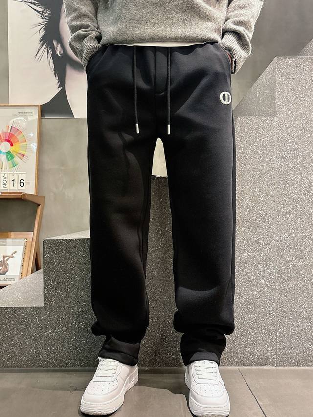 Dior 2025 Autumn/Winter New Fleece-Lined Men's Casual Pants, High-End Version!