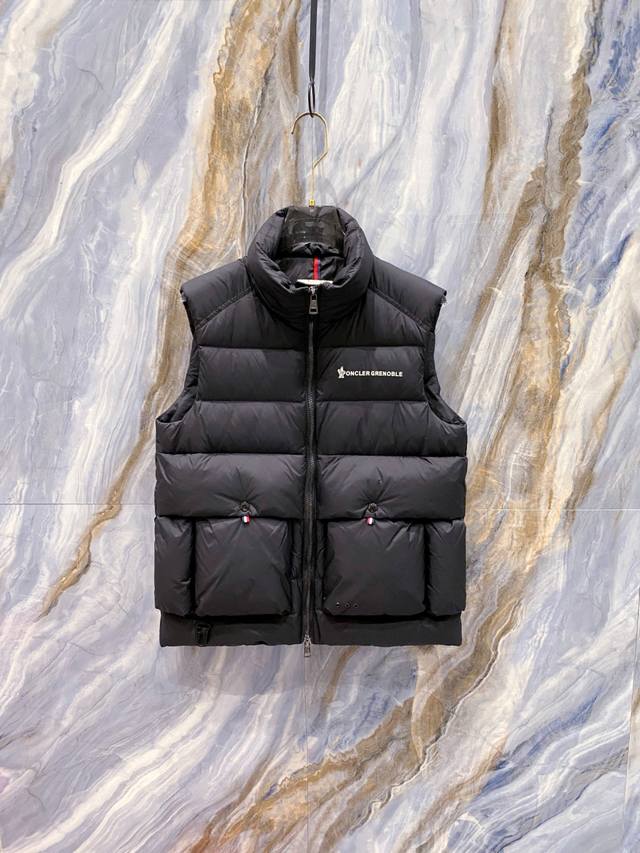 Moncler 2025 Winter New Down Vest Stand-up collar down vest Original custom hard