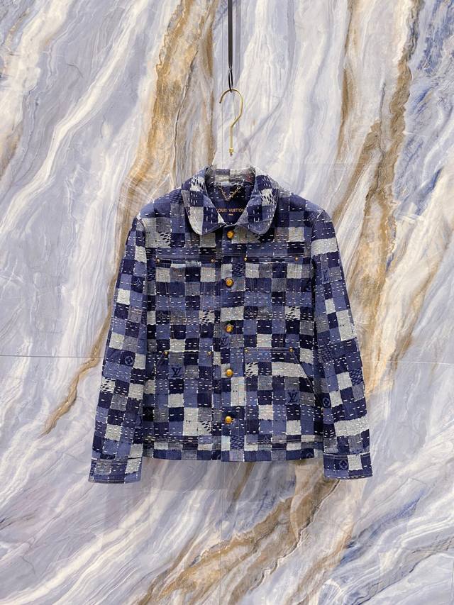 2025Ss Autumn/Winter New Arrival LV Jacquard Jacket with Lapel Collar Made with