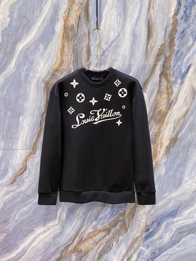 Lv 2025 Autumn/Winter Men's Letter Logo Pullover Space Cotton Sweatshirt, classi