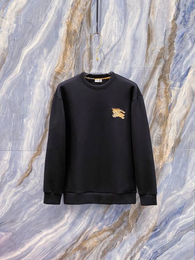 Burberry New 2025 Autumn/Winter 3D Logo Embroidered Pullover Space Cotton Sweat