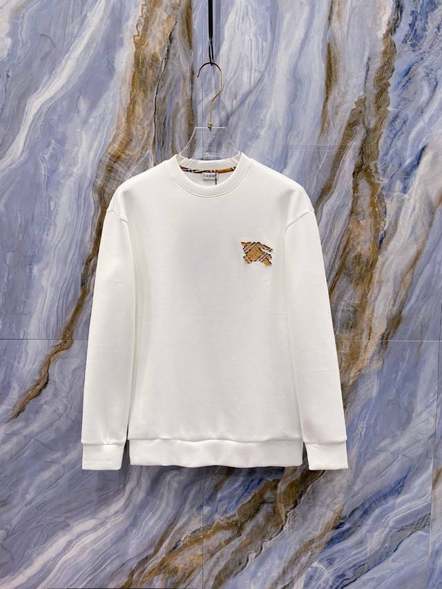 Burberry New 2025 Autumn/Winter 3D Logo Embroidered Pullover Space Cotton Sweat