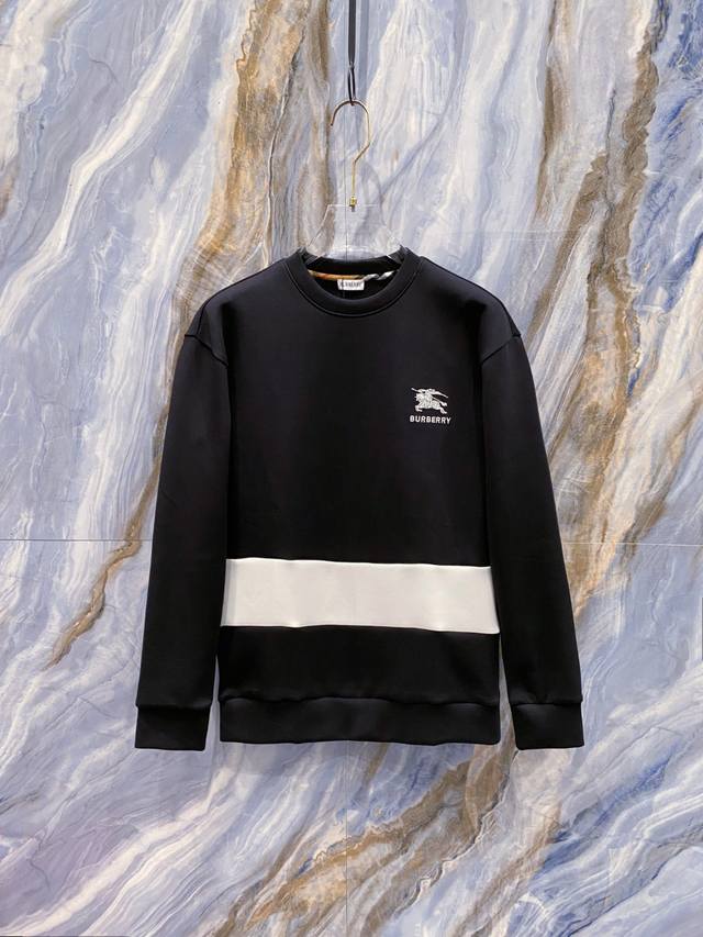 Burberry New 2025 Autumn/Winter 3D Logo Embroidered Pullover Space Cotton Sweat