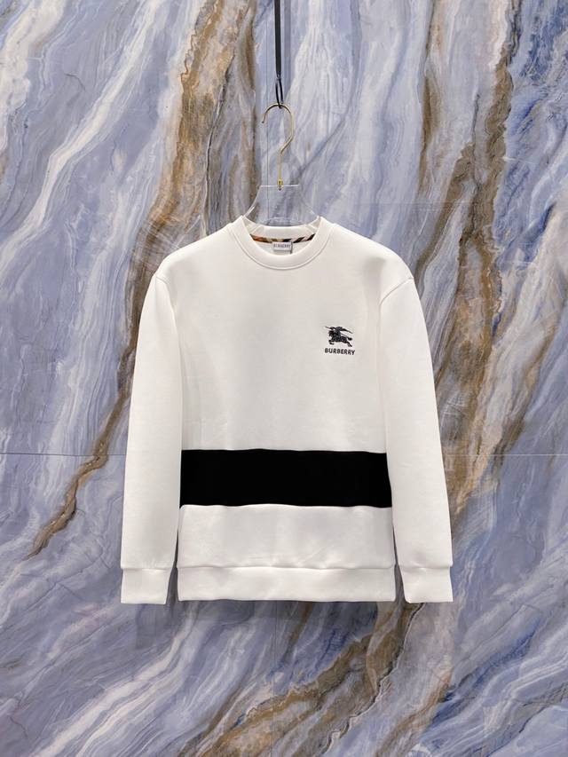 Burberry New 2025 Autumn/Winter 3D Logo Embroidered Pullover Space Cotton Sweat