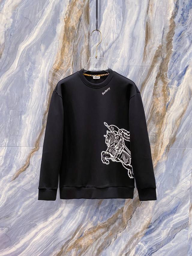 Burberry New 2025 Autumn/Winter 3D Printed Pullover Space Cotton Sweatshirt Hig